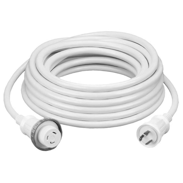 MARINE CABLE, 25', 30A 125V, WH